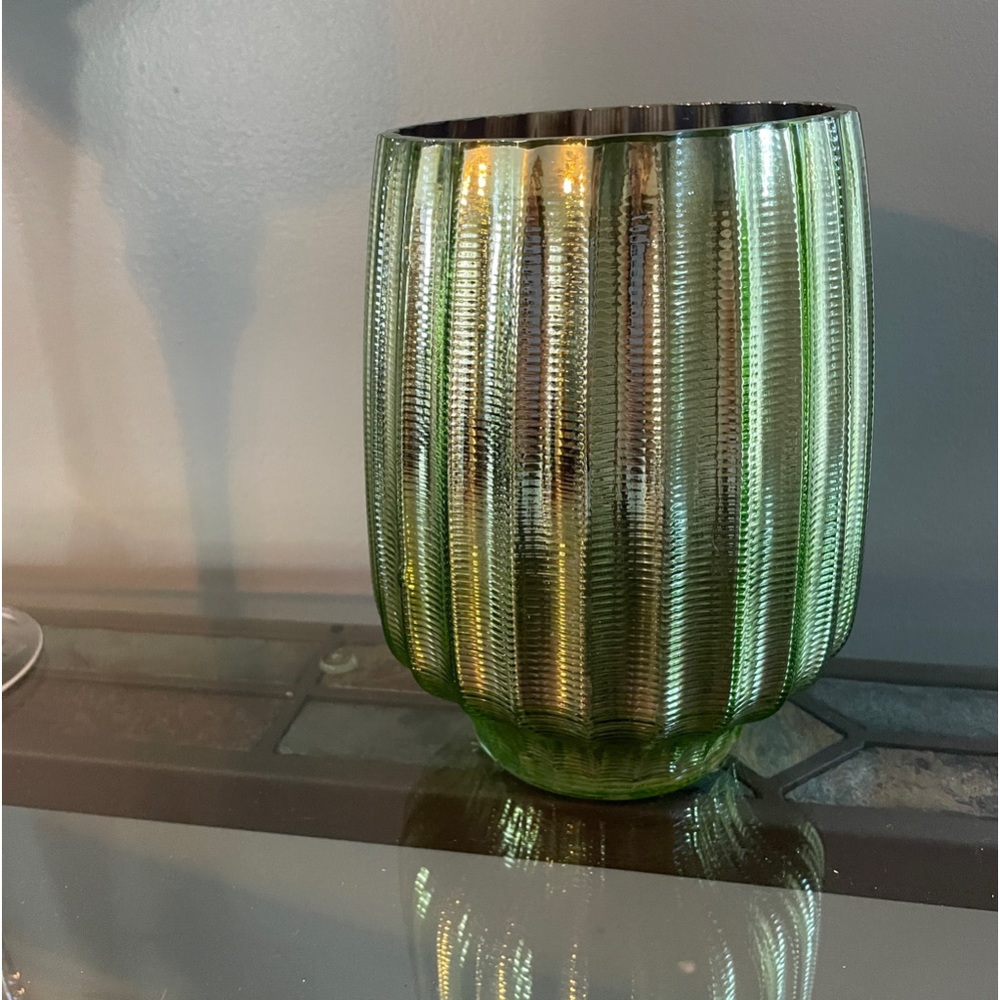 Mercury Glass Green Vase